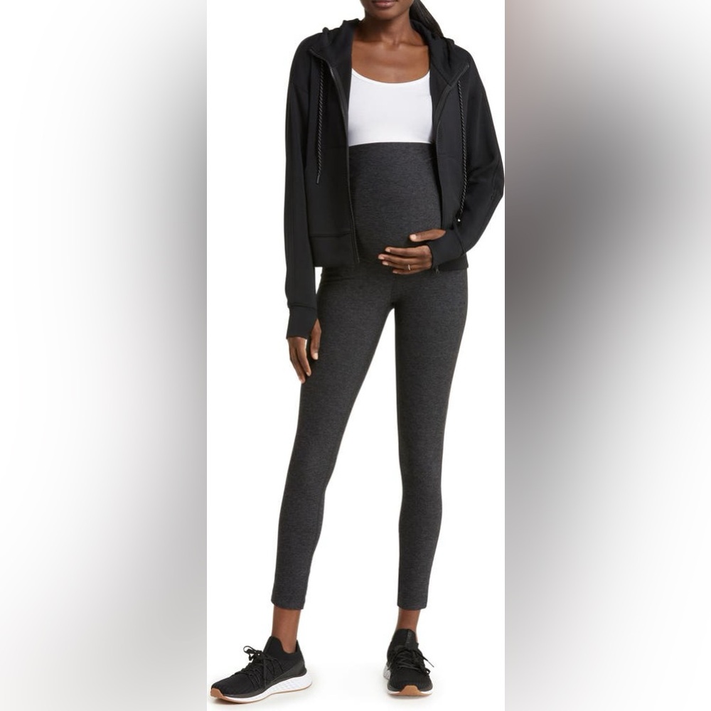 NEW $78 Zella Maternity Restore Soft Leggings Black Gray Size Small #854